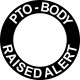 20950 - Decal 'PTO-BODY RAISED ALERT'  - (1pc)